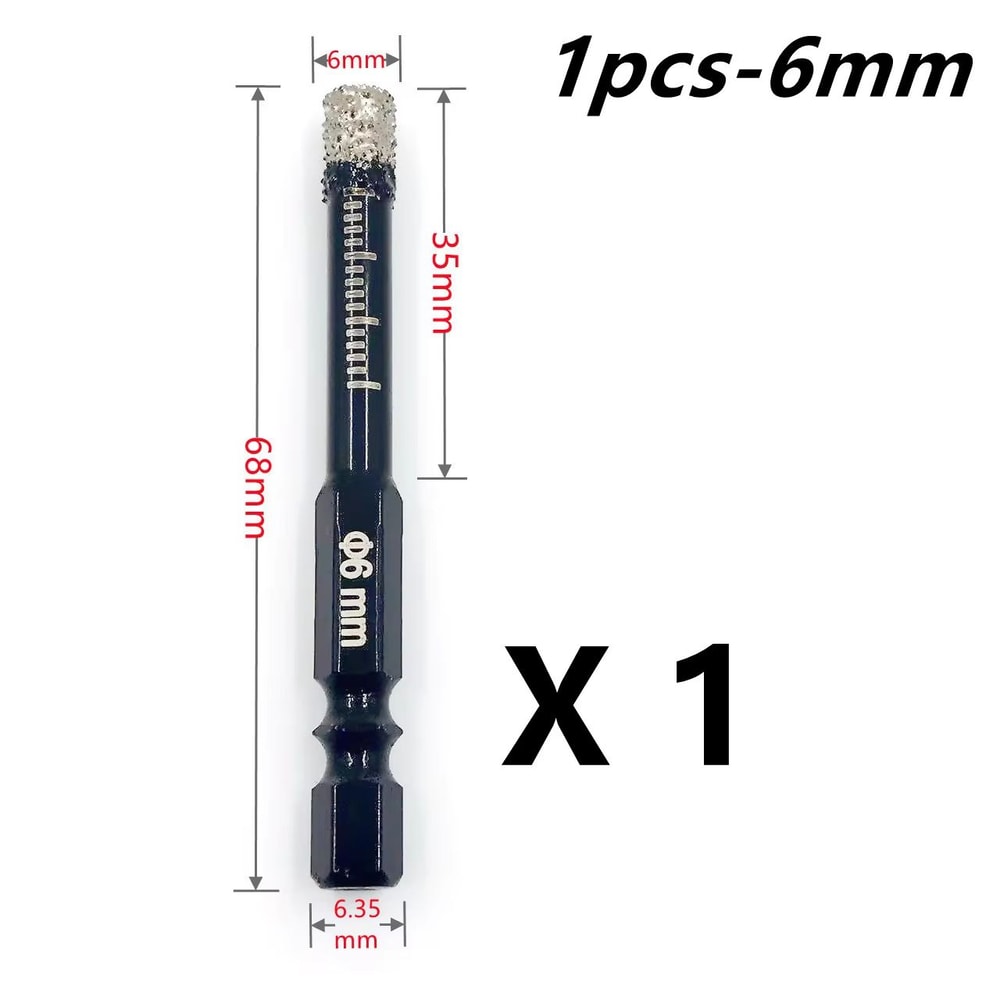 Brazed Diamond Tile Drill Bit With 14in Hex Shank For Clean Holes In Ceramic And Porcelain 8
