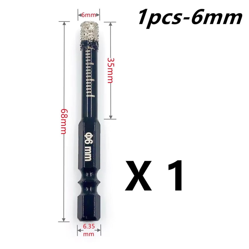 Brazed Diamond Tile Drill Bit With 14in Hex Shank For Clean Holes In Ceramic And Porcelain 8