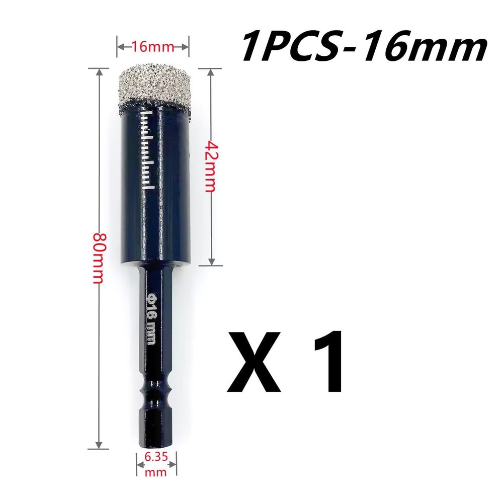 Brazed Diamond Tile Drill Bit With 14in Hex Shank For Clean Holes In Ceramic And Porcelain 12