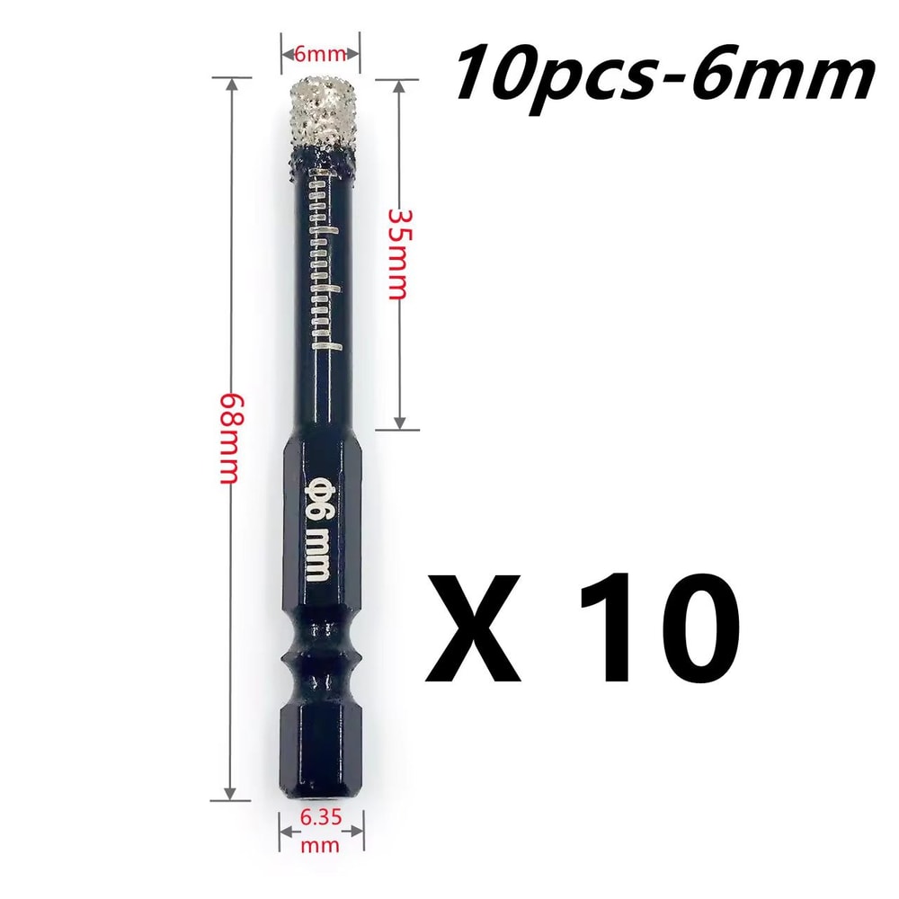 Brazed Diamond Tile Drill Bit With 14in Hex Shank For Clean Holes In Ceramic And Porcelain 13