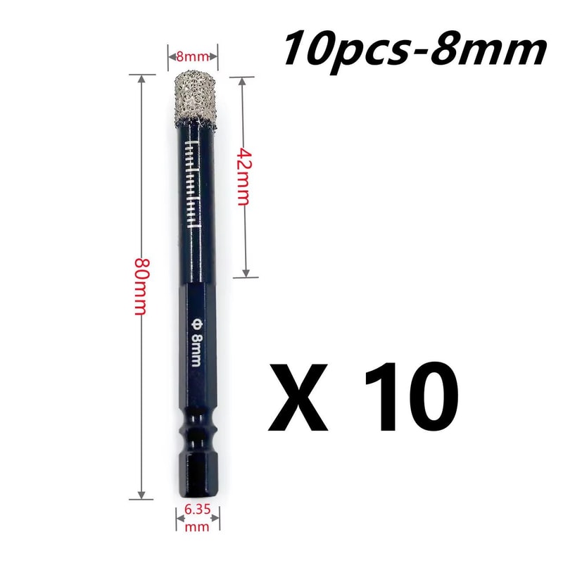 Brazed Diamond Tile Drill Bit With 14in Hex Shank For Clean Holes In Ceramic And Porcelain 14
