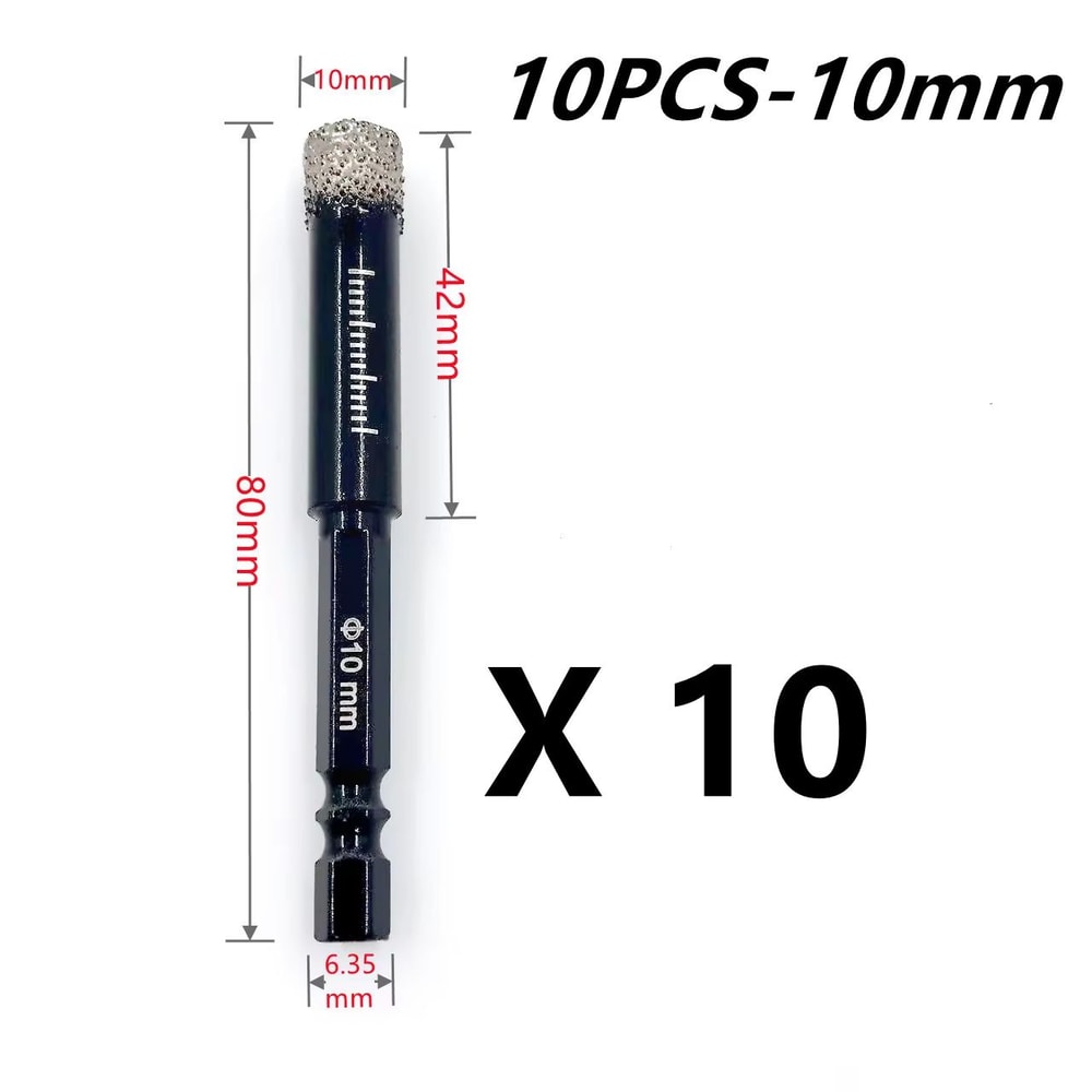 Brazed Diamond Tile Drill Bit With 14in Hex Shank For Clean Holes In Ceramic And Porcelain 15