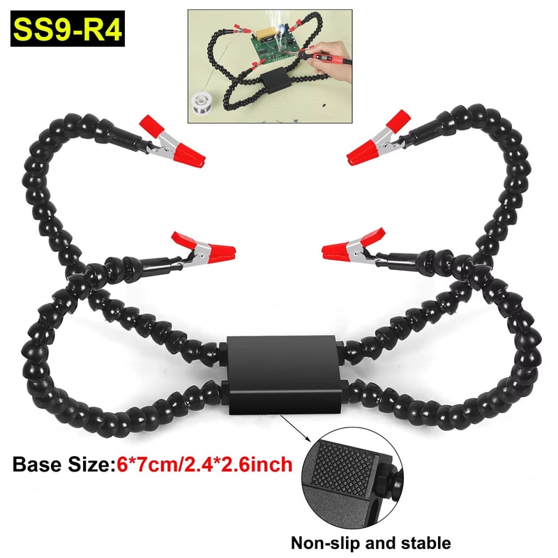 Toolour Soldering Helping Hands With 3X LED Magnifier And USB Smoke Extractor Fan 9