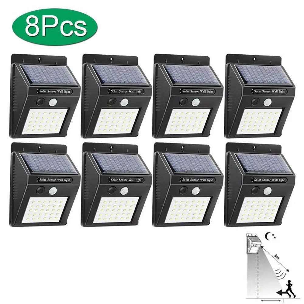 Outdoor Solar Wall Light With PIR Motion Sensor 6 Or 30 LEDs Waterproof Design 11