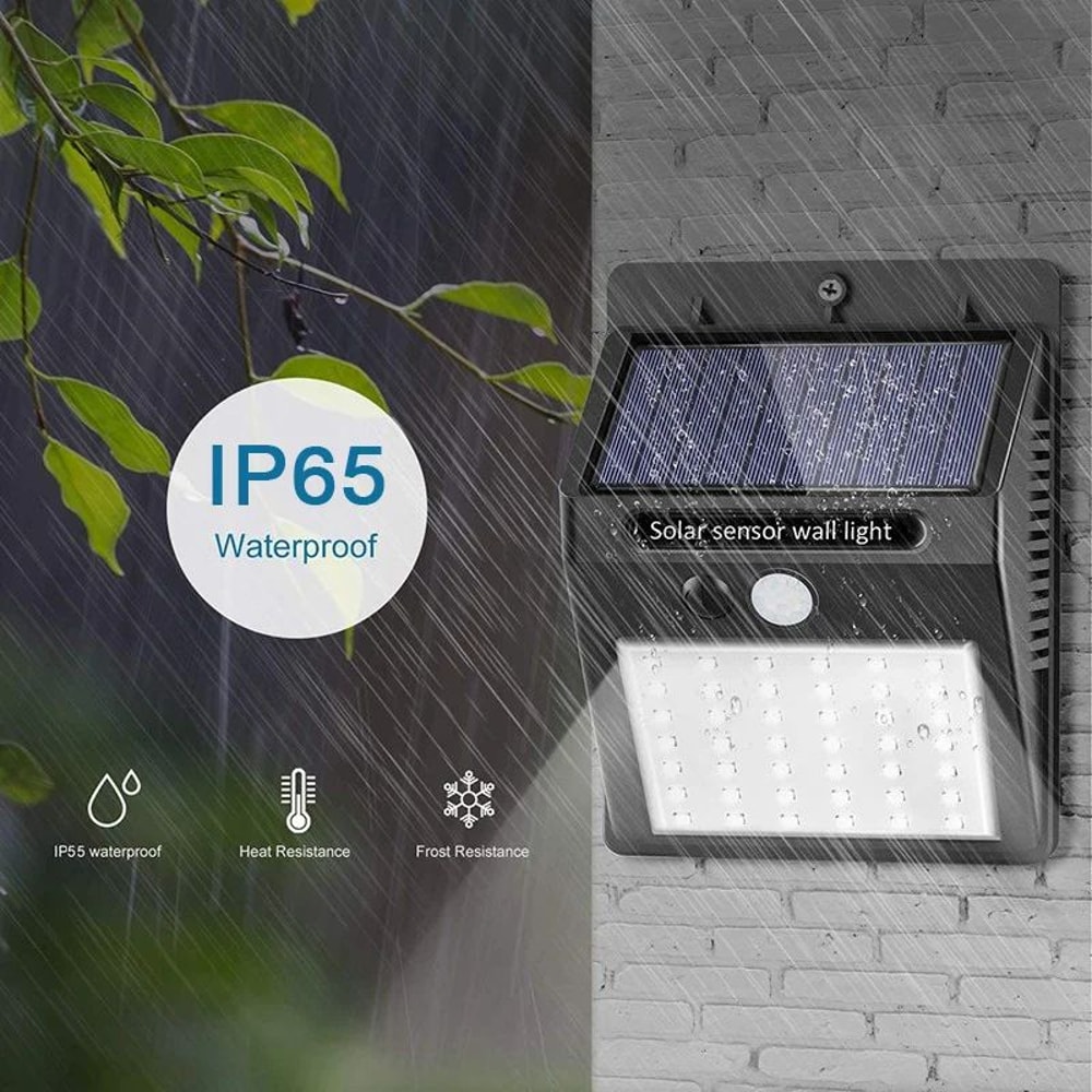 Outdoor Solar Wall Light With PIR Motion Sensor 6 Or 30 LEDs Waterproof Design 1