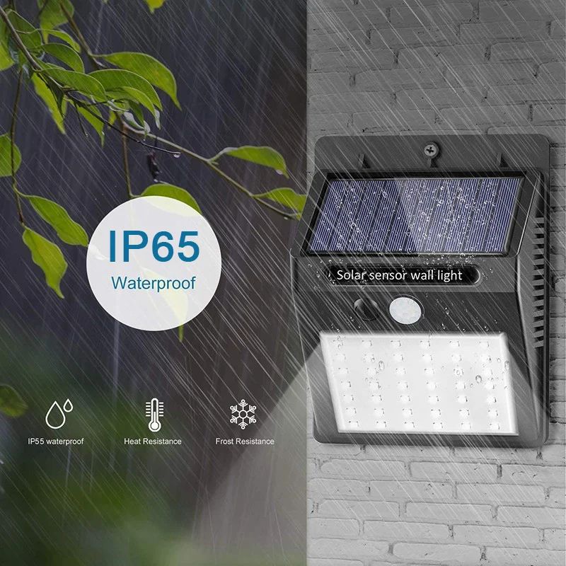 Outdoor Solar Wall Light With PIR Motion Sensor 6 Or 30 LEDs Waterproof Design 1