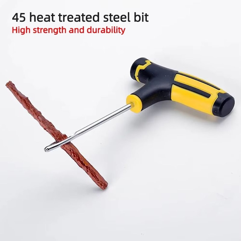 Universal Tire Repair Kit With Plug Strips Reamer And Insertion Tools For Roadside Punctures 2