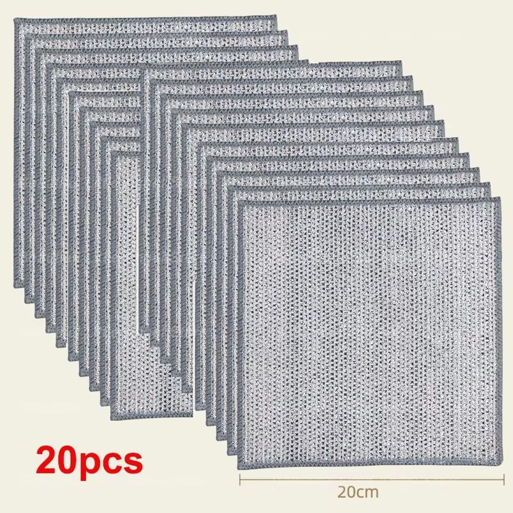 Thickened Steel Wire Cleaning Cloth Non Scratch Microfiber Mesh Dishcloth Single Or Double Layer Se 9