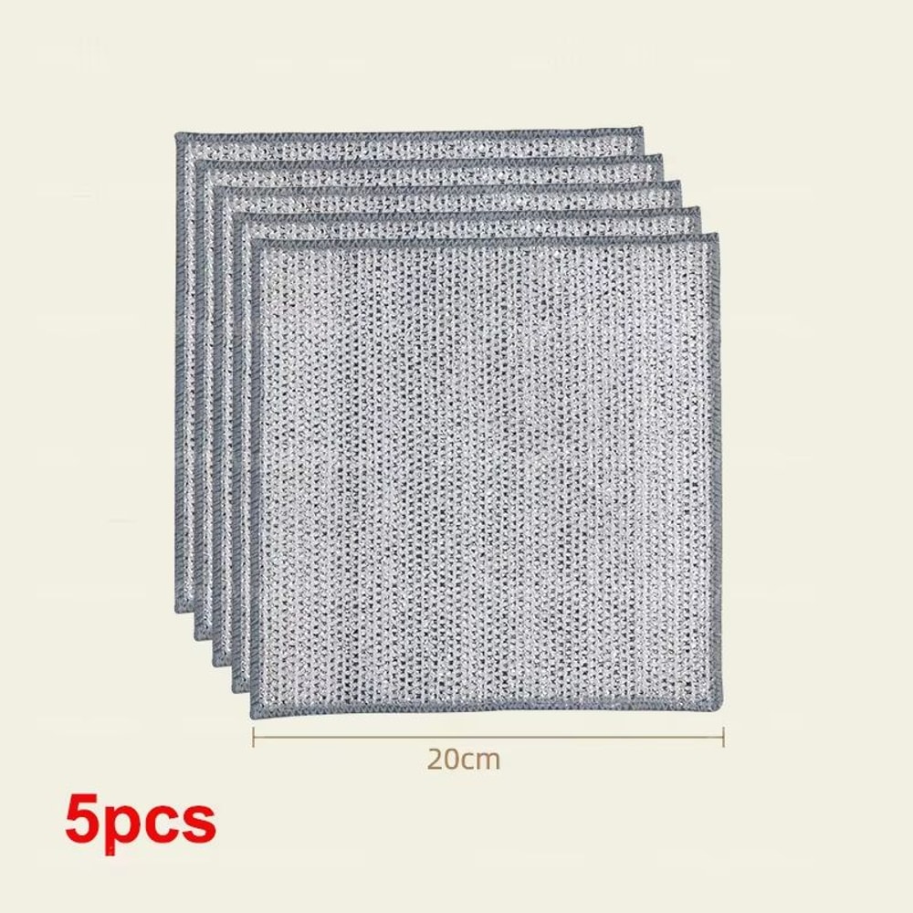 Thickened Steel Wire Cleaning Cloth Non Scratch Microfiber Mesh Dishcloth Single Or Double Layer Se 6