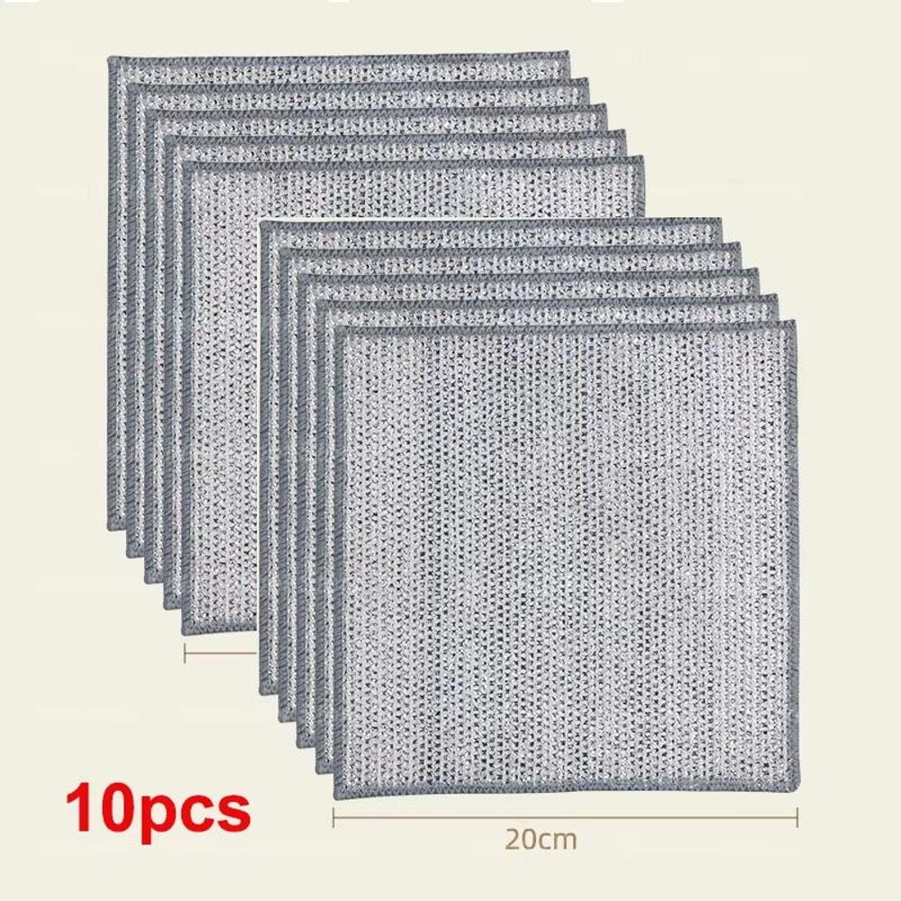 Thickened Steel Wire Cleaning Cloth Non Scratch Microfiber Mesh Dishcloth Single Or Double Layer Se 7