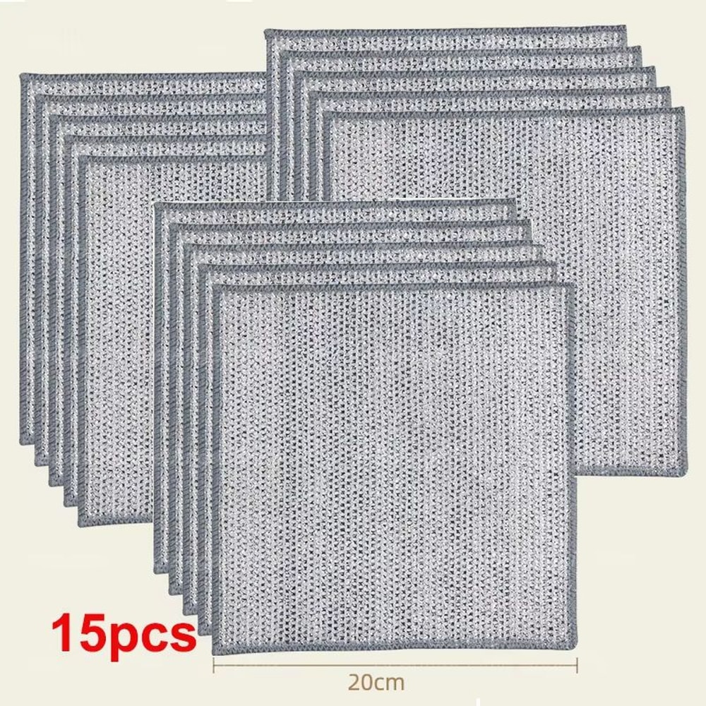 Thickened Steel Wire Cleaning Cloth Non Scratch Microfiber Mesh Dishcloth Single Or Double Layer Se 8