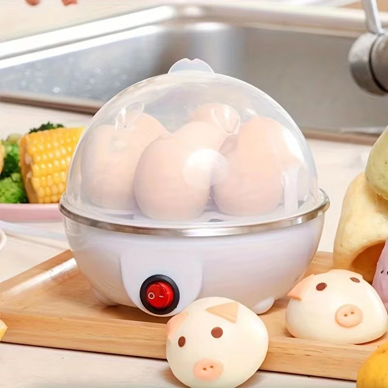 Compact Electric Egg Cooker With Auto Shut Off For 1 To 7 Eggs Steaming And Custard 0