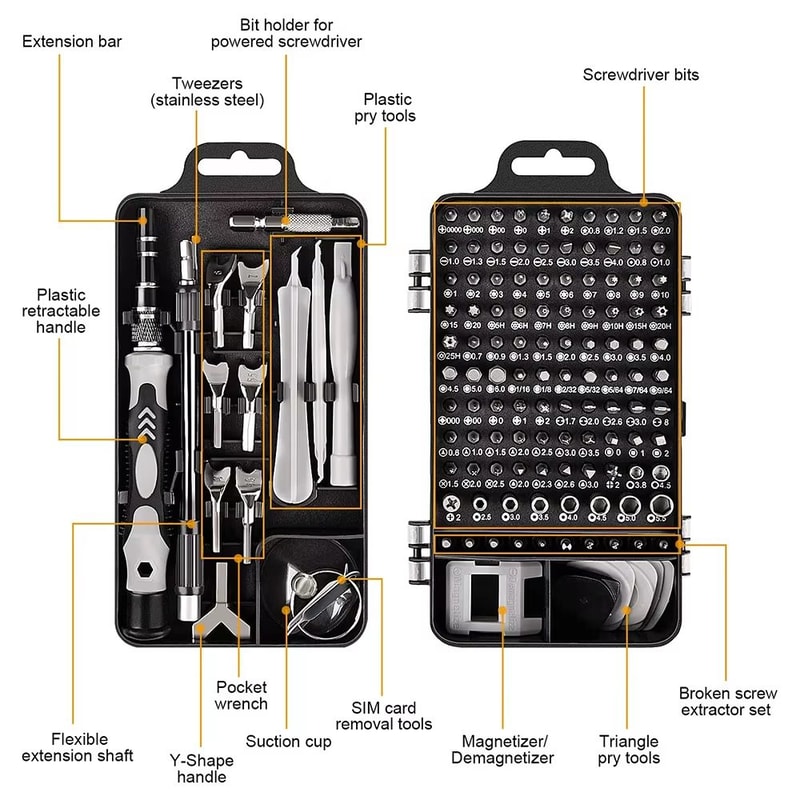 140in1 Precision Screwdriver Set Magnetic Bit Kit For Phone PC And Small Electronics Repair 1