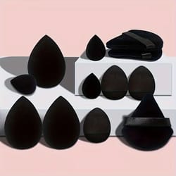 12-piece makeup sponge set soft cosmetic puff set for foundation, powder, and blush