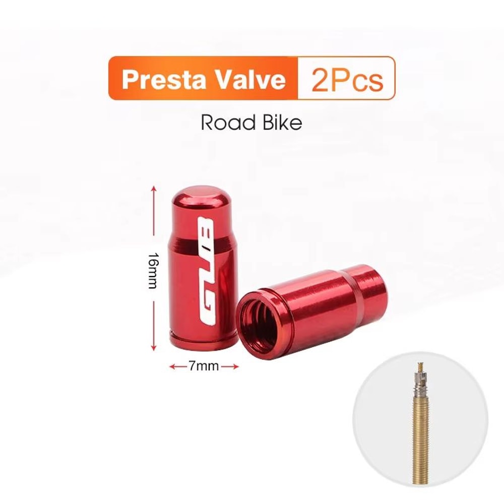 2Piece Bicycle Valve Caps CNC Aluminum Dustproof Covers For Presta And Schrader 11