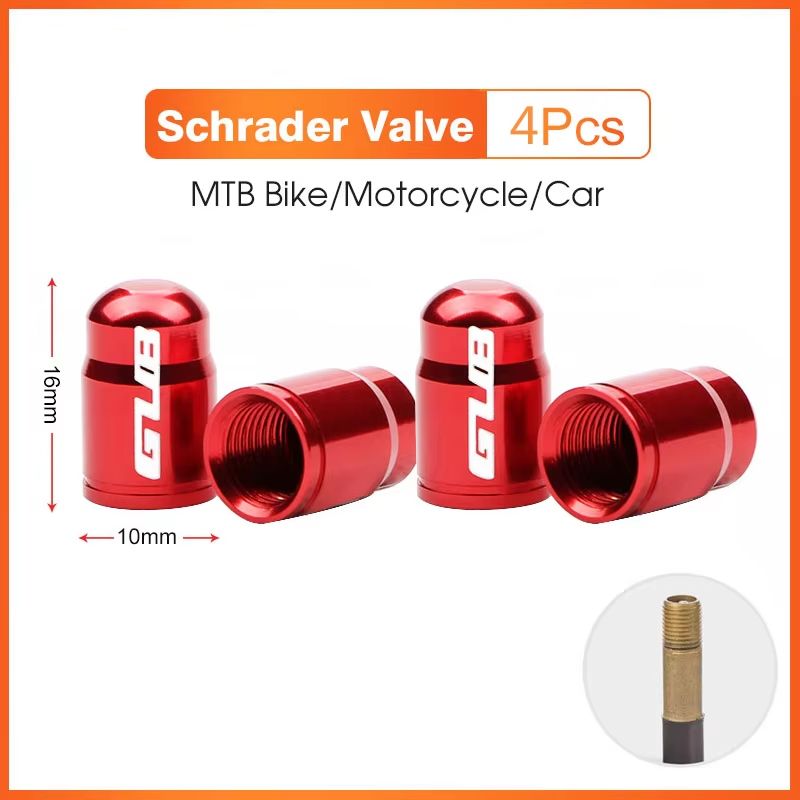 2Piece Bicycle Valve Caps CNC Aluminum Dustproof Covers For Presta And Schrader 18