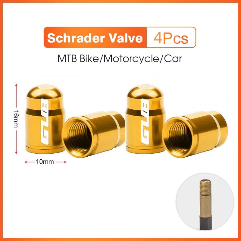 2Piece Bicycle Valve Caps CNC Aluminum Dustproof Covers For Presta And Schrader 19