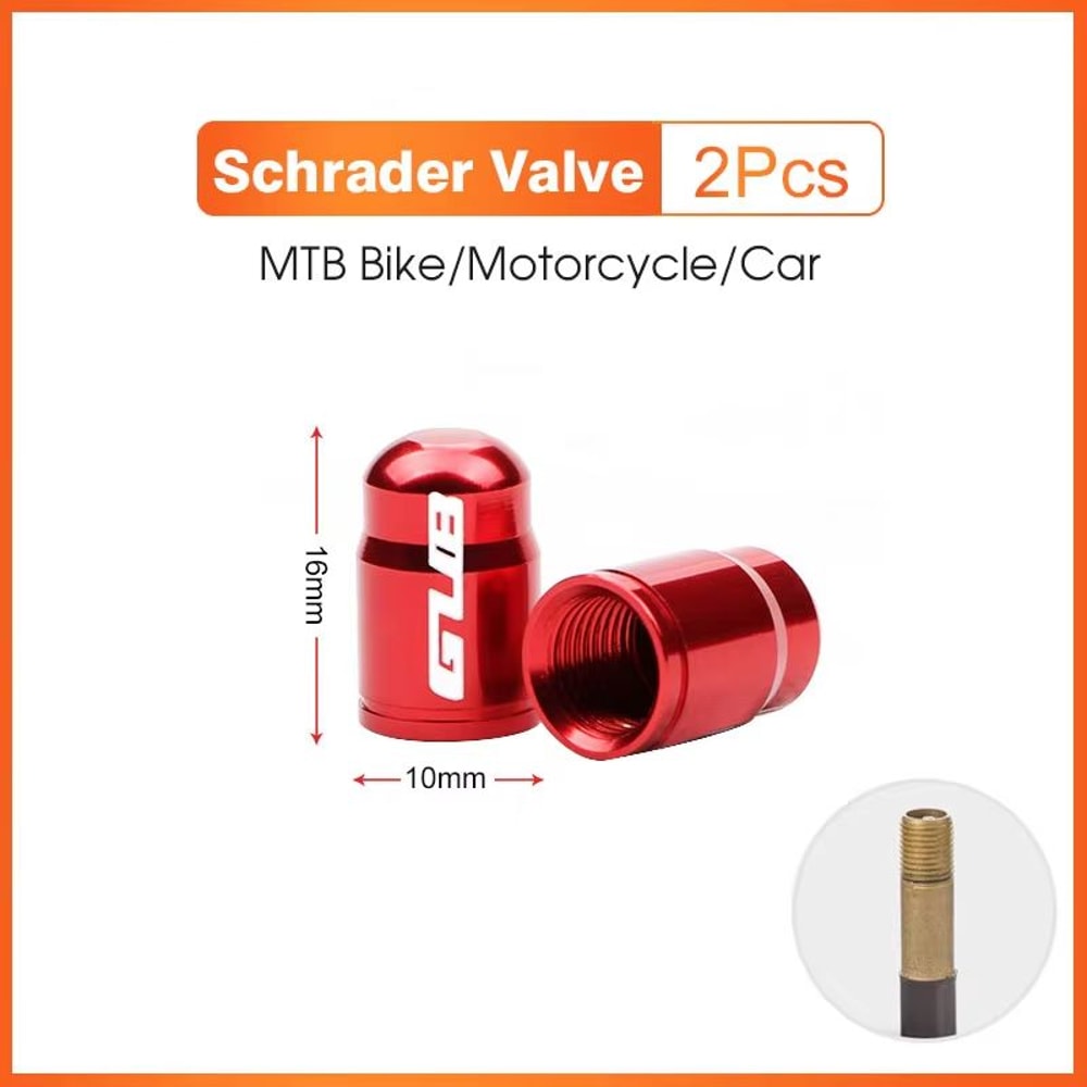 2Piece Bicycle Valve Caps CNC Aluminum Dustproof Covers For Presta And Schrader 7