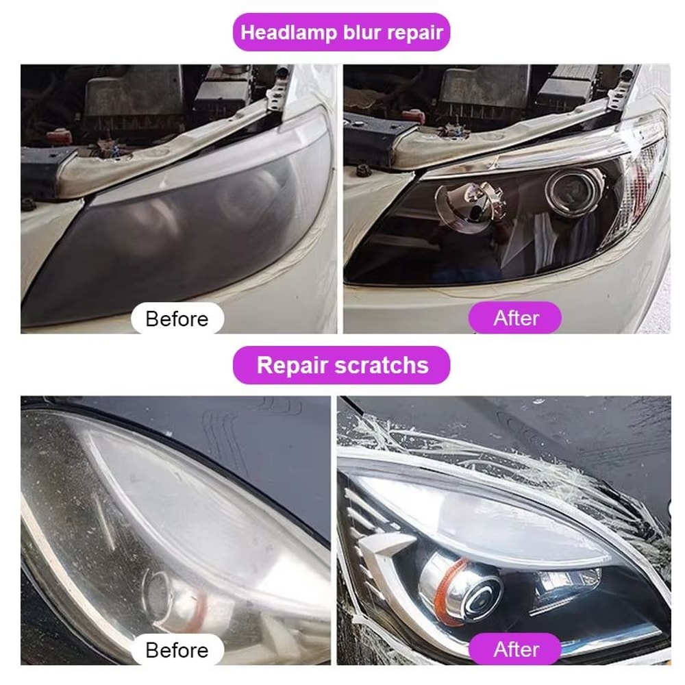 Car Headlight Restoration Polishing Kit For Scratch Removal And Anti Oxidation Shine 4