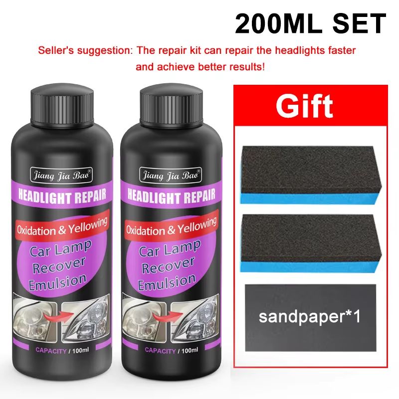 Car Headlight Restoration Polishing Kit For Scratch Removal And Anti Oxidation Shine 14
