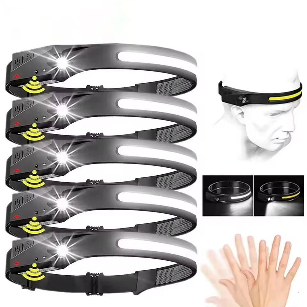 230 Wide Beam USB Rechargeable LED Headlamp With Motion Sensor 0