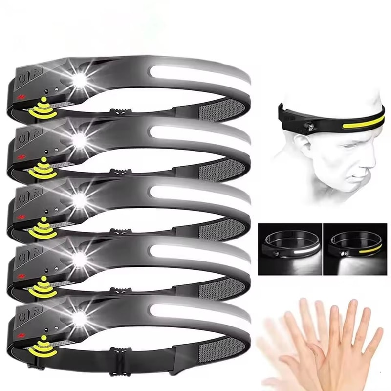 230 Wide Beam USB Rechargeable LED Headlamp With Motion Sensor 0