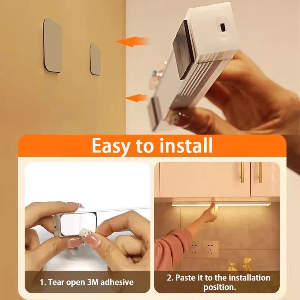 USB Rechargeable Motion Sensor LED Night Light For Cabinet Wardrobe Stair Kitchen 3