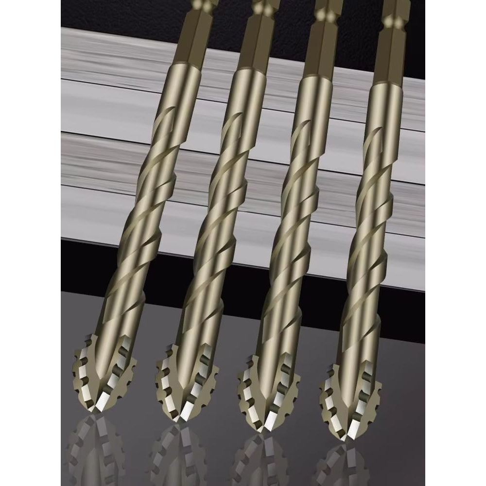 HighPerformance FourEdged Serrated Eccentric Tile Drill Bit For Ceramic Glass Marble Concrete Stain 0