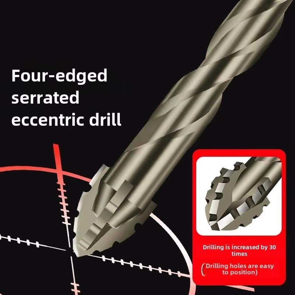 HighPerformance FourEdged Serrated Eccentric Tile Drill Bit For Ceramic Glass Marble Concrete Stain 2