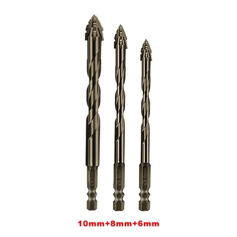 HighPerformance FourEdged Serrated Eccentric Tile Drill Bit For Ceramic Glass Marble Concrete Stain 10