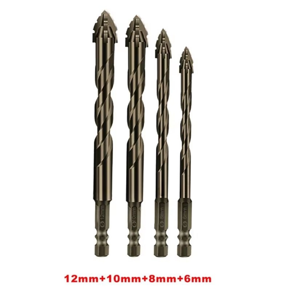 HighPerformance FourEdged Serrated Eccentric Tile Drill Bit For Ceramic Glass Marble Concrete Stain 8