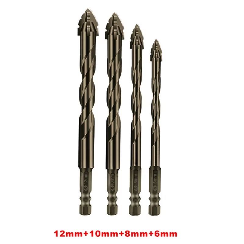 HighPerformance FourEdged Serrated Eccentric Tile Drill Bit For Ceramic Glass Marble Concrete Stain 8