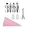 Silicone Piping Bags And Stainless Steel Piping Tips Cake Decorating Kit 14
