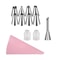 Silicone Piping Bags And Stainless Steel Piping Tips Cake Decorating Kit 14