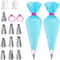 Silicone Piping Bags And Stainless Steel Piping Tips Cake Decorating Kit 8