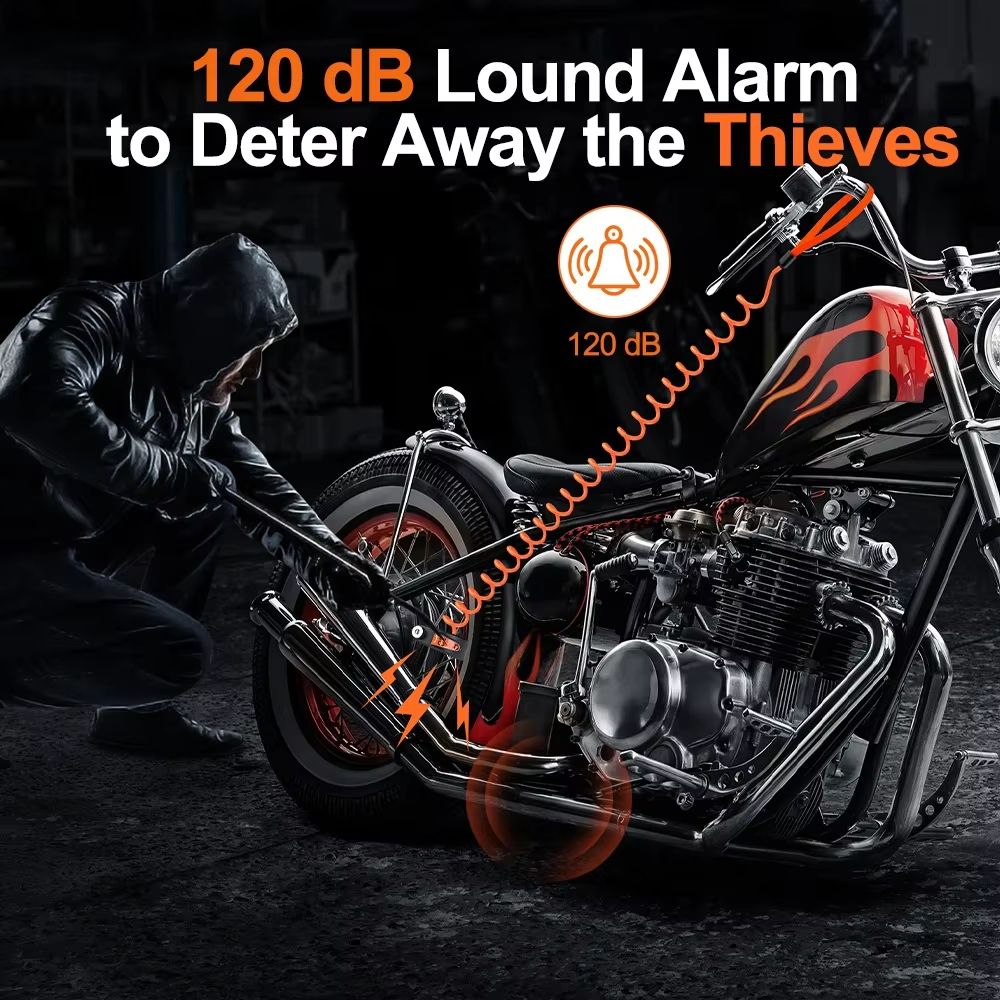Anti Theft Motorcycle Disc Brake Lock With 120dB Alarm Waterproof Security 2