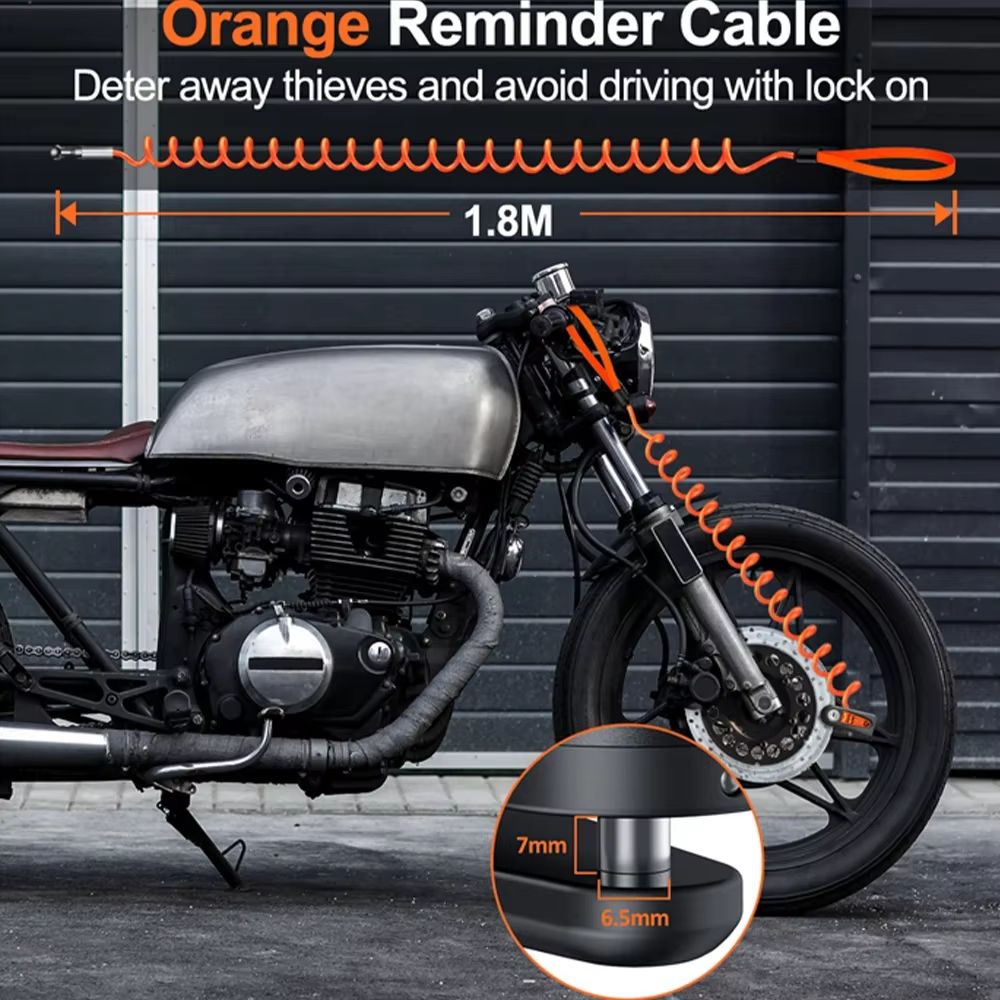 Anti Theft Motorcycle Disc Brake Lock With 120dB Alarm Waterproof Security 3