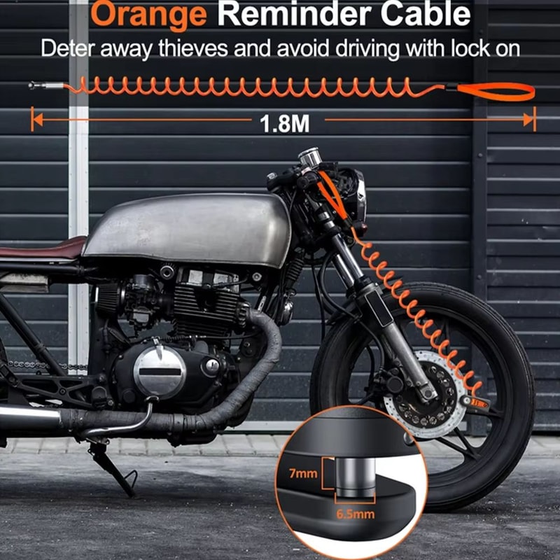 Anti Theft Motorcycle Disc Brake Lock With 120dB Alarm Waterproof Security 3