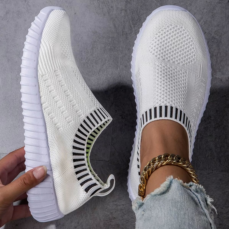 Womens Breathable Knit Sneakers Lightweight Mesh Casual Lace Up Shoes 5