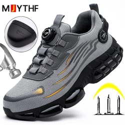 men's rotating button safety shoes anti-smash and anti-puncture protective boots