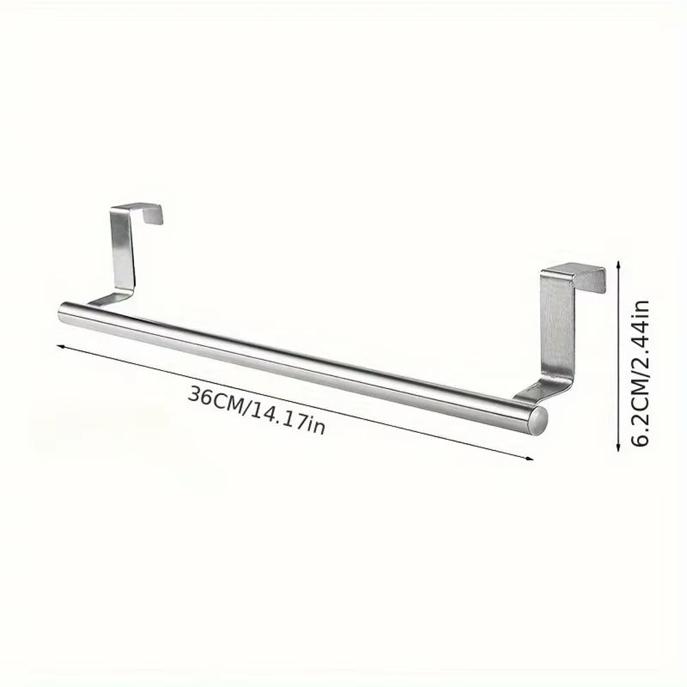 Stainless Steel OverDoor Towel Rack NoDrill Hanging Bar For Bathroom And Kitchen 7