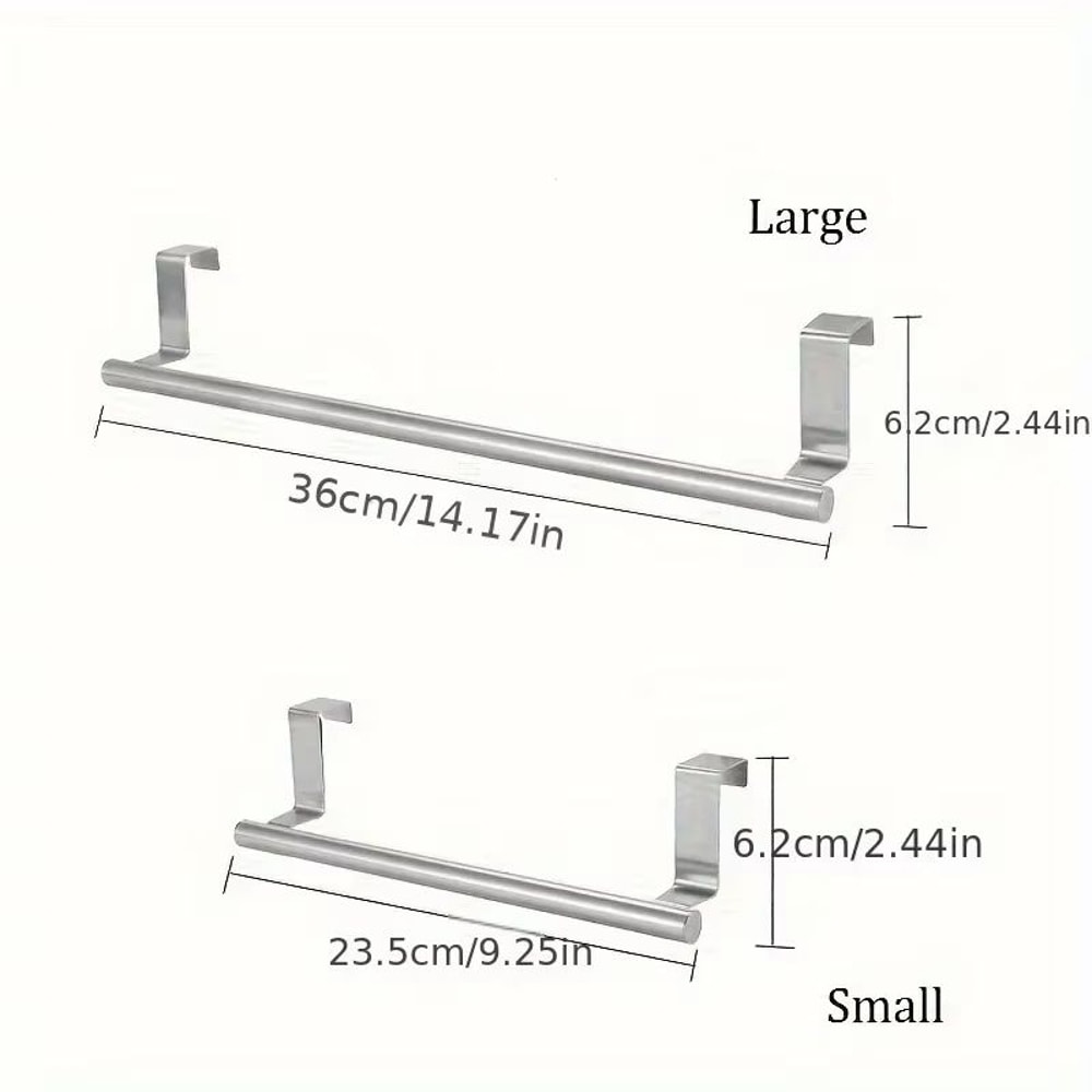 Stainless Steel OverDoor Towel Rack NoDrill Hanging Bar For Bathroom And Kitchen 8