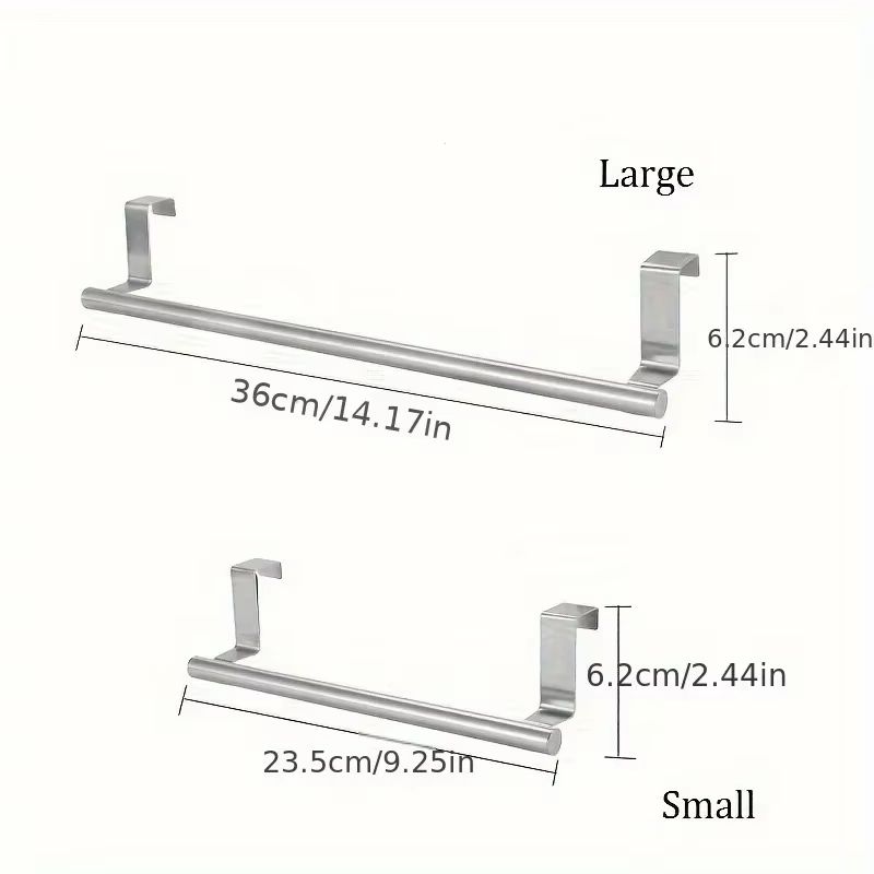 Stainless Steel OverDoor Towel Rack NoDrill Hanging Bar For Bathroom And Kitchen 8