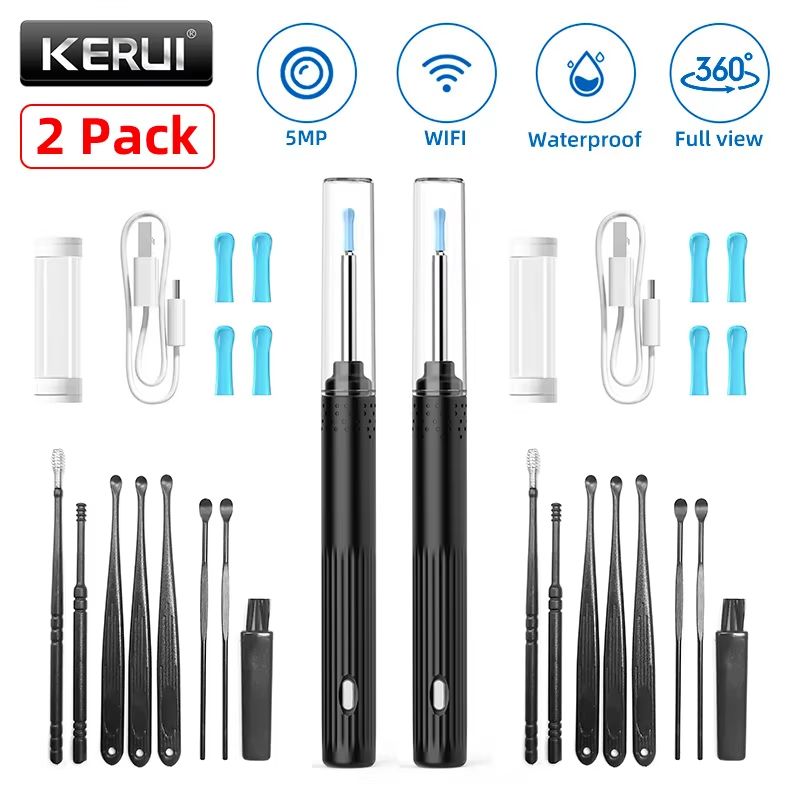 KERUI Smart Ear Wax Removal Kit With 5MP HD Camera And Light Endoscope Otoscope 7