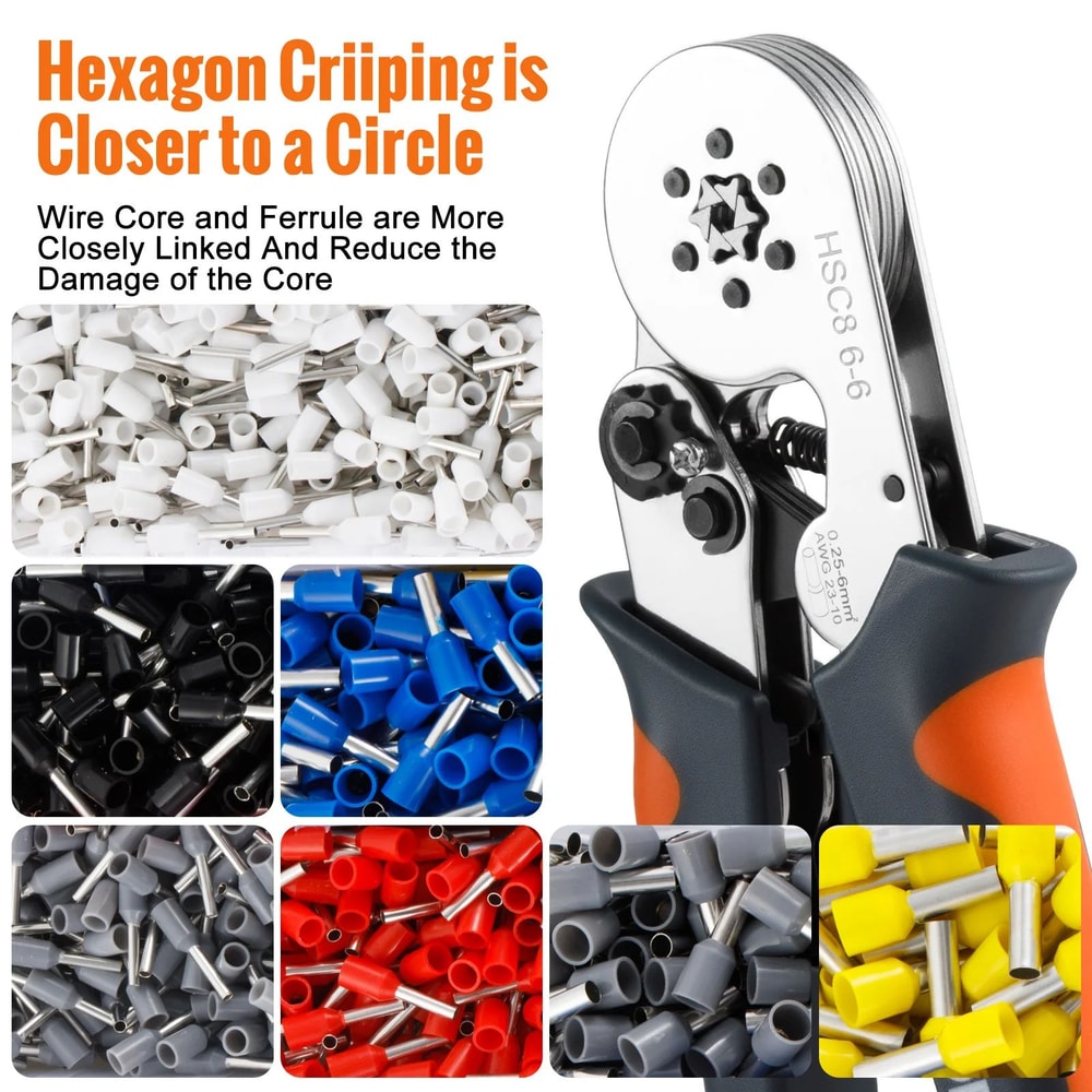 HSC8 Mini Ferrule Crimping Tool Pliers For Electrical Wire Terminals AWG 237 AWG 2310 1