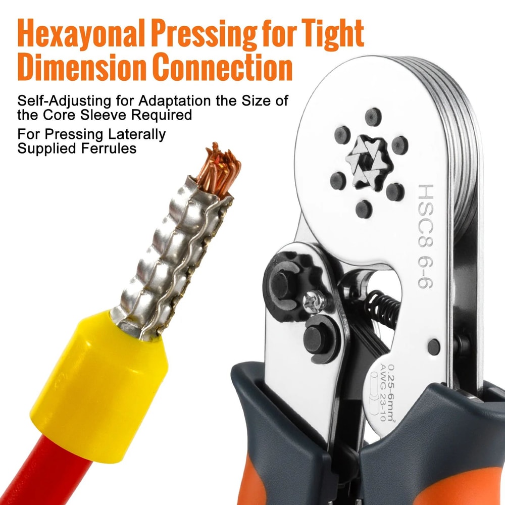 HSC8 Mini Ferrule Crimping Tool Pliers For Electrical Wire Terminals AWG 237 AWG 2310 2