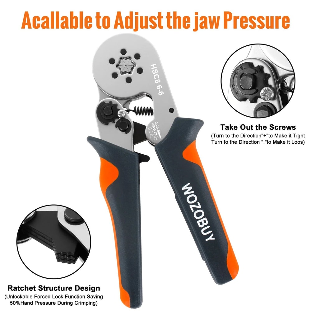 HSC8 Mini Ferrule Crimping Tool Pliers For Electrical Wire Terminals AWG 237 AWG 2310 6