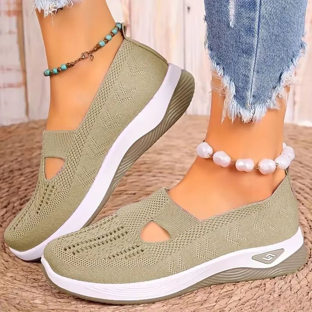 Womens Solid Color Breathable LowTop Summer Casual Sneakers 17