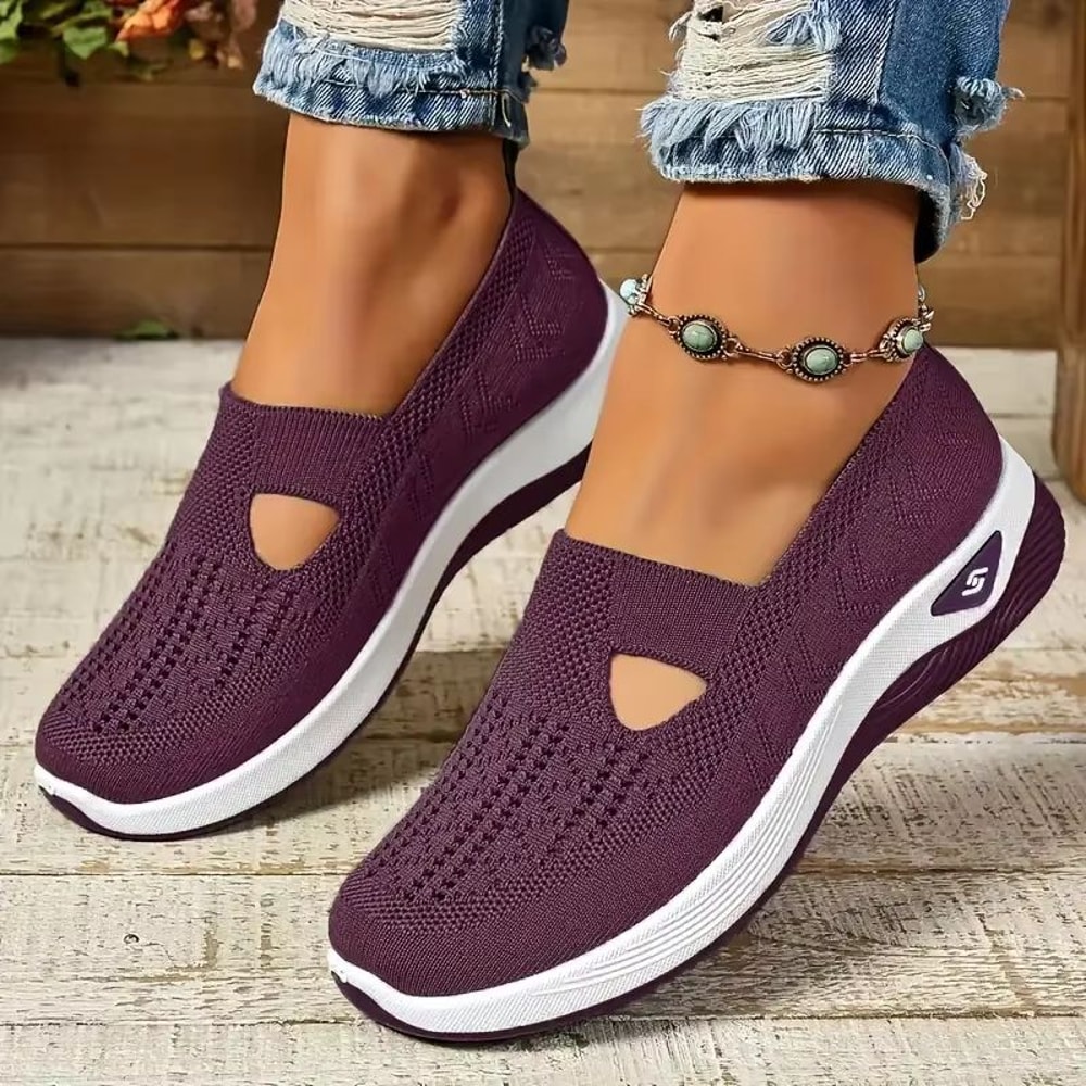 Womens Solid Color Breathable LowTop Summer Casual Sneakers 18
