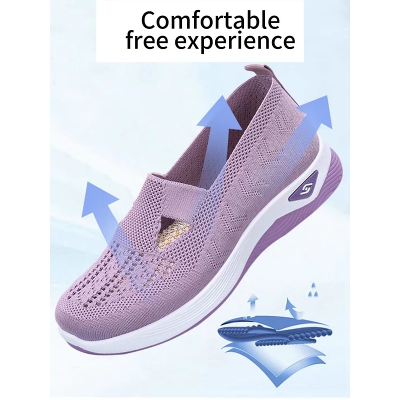 Womens Solid Color Breathable LowTop Summer Casual Sneakers 1